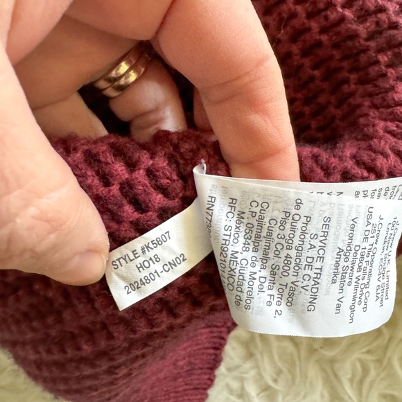 Burgundy Turtleneck Sweater with Button Detail - Picture 4 of 8